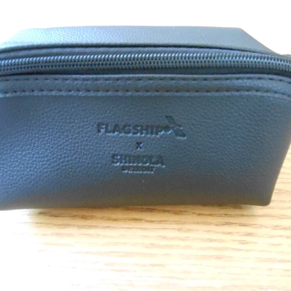 American Airlines Flagship Pebbled Black PU Leather Zippered Amenity/Wash Case